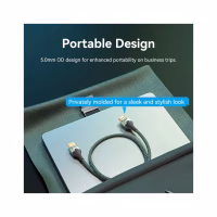 Кабель мультимедійний HDMI M to HDMI M 1.0m 8K60Hz ultra thin cotton braided green Vention (ALOGF) - Image 5