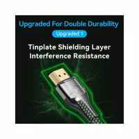 Кабель мультимедійний HDMI M to HDMI M 1.0m 8K60Hz ultra thin cotton braided green Vention (ALOGF) - Image 6