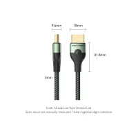 Кабель мультимедійний HDMI M to HDMI M 1.5m 8K ultra thin cotton braided green Vention (ALOGG) - Зображення 2