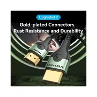 Кабель мультимедійний HDMI M to HDMI M 1.5m 8K ultra thin cotton braided green Vention (ALOGG) - Зображення 7