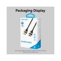 Кабель мультимедійний HDMI M to HDMI M 1.5m 8K ultra thin cotton braided green Vention (ALOGG) - Зображення 9