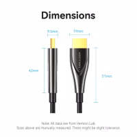 Кабель мультимедийный HDMI M to HDMI M 50.0m 4K fiber optic black Vention (ALSBX) - Image 12