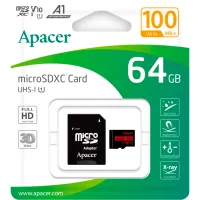 Карта пам'яті Apacer 64GB microSD class 10 UHS-I V10 A1 (AP64GMCSX10UB-R) - 2