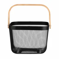 Фруктовниця Ardesto Midori з ручкою 25х24.5х18см, метал, дерево, чорний (AR0901B) - 4