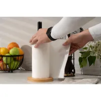 Тримач паперових рушників Ardesto Midori 15х34см, метал, бамбук, чорний (AR0913BB) - Зображення 3