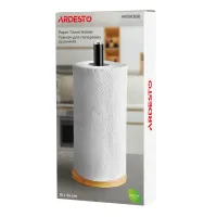 Тримач паперових рушників Ardesto Midori 15х34см, метал, бамбук, чорний (AR0913BB) - Зображення 7