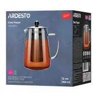 Заварник Ardesto Gemini Milano 950 мл, прозорий (AR1909BGM) - 2