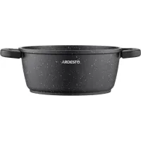 Каструля Ardesto Gemini Anzio скляна кришка 20 см 2,5 л чорна (AR2420GE) - 4