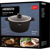 Кастрюля Ardesto Gemini Anzio скляна кришка 24 см 4,4 л чорна (AR2424GE) - Изображение 10