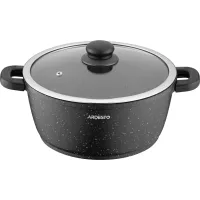 Кастрюля Ardesto Gemini Anzio скляна кришка 24 см 4,4 л чорна (AR2424GE) - Изображение 1