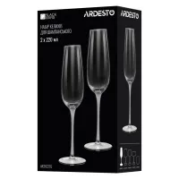 Набір келихів Ardesto Black Mars Orion 220мл, 2шт, скло, прозоро-сірий (AR2622TG) - 4
