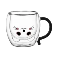 Набор чашек Ardesto Animals BAR 250 мл 2 шт прозорий (AR2625BAR) - Изображение 1