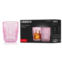 Набір склянок Ardesto 300мл, 2шт, скло, рожевий (AR2630SPN) - 5