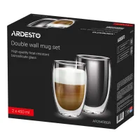 Набір склянок Ardesto з подвійними стінками BGR 450 мл 2 шт прозорий (AR2645BGR) - 2