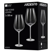 Набір келихів Ardesto Black Mars Orion 590мл, 2шт, скло, прозоро-сірий (AR2659TG) - 4