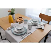 Тарілка Ardesto Siena, 20см, порцеляна, біло-сірий (AR2920SW) - 3