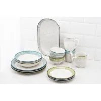 Тарілка Ardesto Siena, 27см, порцеляна, біло-блакитний (AR2927SWB) - 8