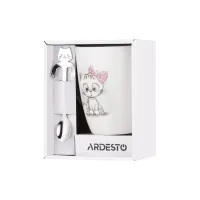Чашка Ardesto Cute, 320мл, порцеляна, нержавіюча сталь, білий (AR3040BS) - Изображение 8