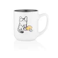 Чашка Ardesto Cat, 380мл, кераміка, біло-сірий (AR3055) - Зображення 2