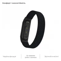 Ремінець до фітнес браслета Armorstandart Braided Solo Loop для Xiaomi Mi Band 7/6/5/4 Black size L (ARM58763) - 5