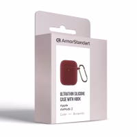 Чохол для навушників Armorstandart Ultrathin Silicone Case With Hook для Apple AirPods 2 Burgundy (ARM59680) - Image 3
