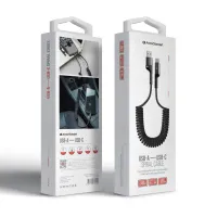 Дата кабель USB 2.0 AM to USB-C 1.0m Spiral 2.4A black Armorstandart (ARM75390) - 3