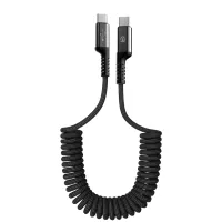 Дата кабель USB-C to USB-C 1.0m Spiral 3A Black Armorstandart (ARM75392) - 1