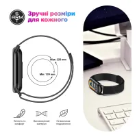 Ремінець до фітнес браслета Armorstandart Milanese Magnetic для Xiaomi Smart Band 10/9/8 Black (ARM86890) - Зображення 4