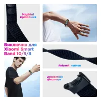 Ремінець до фітнес браслета Armorstandart для Xiaomi Smart Band 10/9/8 Mint/Grey (ARM86899) - 2