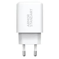 Зарядний пристрій Armorstandart 1xUSB-C PD20W + 1xUSB QC3.0 GaN white (ARM87067) - 1