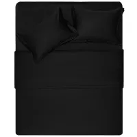 Простирадло Ardesto Mix&Match Premium 100% бавовна, сатин чорний 180х240 см (ART1824FSL) - Зображення 1