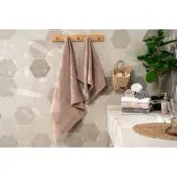 Рушник Ardesto набір махрових Lotus 2 шт 50х90 см індіго, 70х140см, 100% бавовна, беж (ART2357NS) - 2