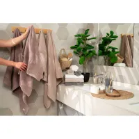 Рушник Ardesto набір махрових Lotus 2 шт 50х90 см індіго, 70х140см, 100% бавовна, беж (ART2357NS) - 4