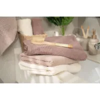 Рушник Ardesto набір махрових Lotus 2 шт 50х90 см індіго, 70х140см, 100% бавовна, беж (ART2357NS) - 6