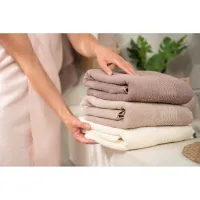 Рушник Ardesto набір махрових Lotus 2 шт 50х90 см індіго, 70х140см, 100% бавовна, беж (ART2357NS) - 8