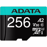 Карта пам'яті ADATA 256GB microSD class 10 UHS-I U3 V30 A2 Premier Pro SD 6.0 (AUSDX256GUI3V30SA2-RA1) - Image 1