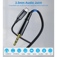 Перехідник USB-C to jack 3.5mm stereo audio (CDLA) 2.0m Choetech (AUX008-BK) - 3