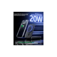 Батарея універсальна Choetech Magnetic Wireless 10000mAh 20W, PD, Qi-2 15W, USB-C, Lightning, Apple Watch charger (B750-CCBK) - Изображение 4