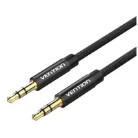 Кабель мультимедійний 3.5mm M to 3.5mm M 1.0m fabric black Vention (BAGBF) - Зображення 1