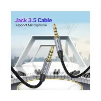 Кабель мультимедійний 3.5mm M to 3.5mm M 1.0m (4pin) gray Vention (BAQHF) - Зображення 2