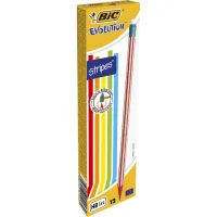 Олівець графітний Bic Evolution Stripes HB, з гумкою (bc8960342) - Изображение 1