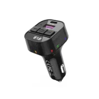 FM модулятор XO BCC17 Car Charger Smart Bluetooth Dual Port PD 30W Чорний (BCC17.black) - 2