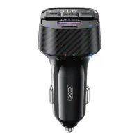 FM модулятор XO BCC17 Car Charger Smart Bluetooth Dual Port PD 30W Чорний (BCC17.black) - 3