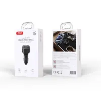 FM модулятор XO BCC17 Car Charger Smart Bluetooth Dual Port PD 30W Чорний (BCC17.black) - 4
