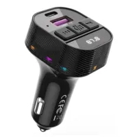 FM модулятор XO BCC17 Car Charger Smart Bluetooth Dual Port PD 30W Чорний (BCC17.black) - 1