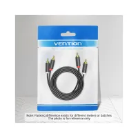 Кабель мультимедийный 2xRCA M to 2xRCA M 1.5m black Vention (BCMBG) - Изображение 3