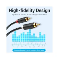 Кабель мультимедийный 2xRCA M to 2xRCA M 1.5m black Vention (BCMBG) - Изображение 5