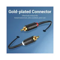 Кабель мультимедийный 2xRCA M to 2xRCA M 1.5m black Vention (BCMBG) - Изображение 9