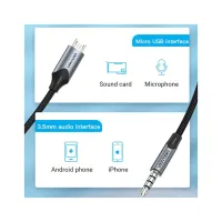 Кабель мультимедійний Micro 5P M to 3.5mm M 1.0m (4pin) black Vention (BDGBF) - Зображення 3