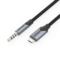 Кабель мультимедійний Micro 5P M to 3.5mm M 1.0m (4pin) black Vention (BDGBF) - Зображення 1